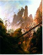 Caspar David Friedrich Felsenlandschaft im de:Elbsandsteingebirge Germany oil painting artist